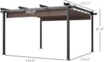 The gazebo set up outdoors with retractable canopy for shade and sun protection.