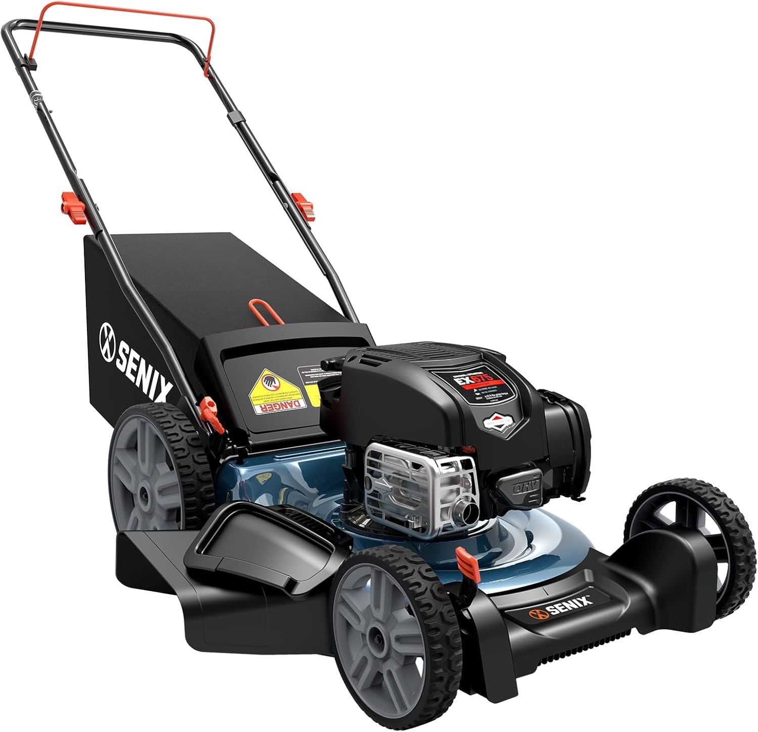 Gas Lawn Mower Overview Powerful 163cc engine gas lawn mower with 21-inch cutting width, ideal for small to medium yards.
