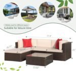 Close-up of the all-weather rattan used in the Sweetcrispy patio furniture set, offering durability and style for outdoor spaces.