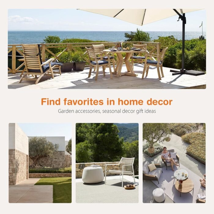 The elegant glass table that complements the Sweetcrispy patio furniture set, ideal for drinks and décor.