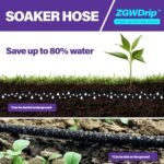 Close-up of the soaker garden hose featuring 3/4" solid brass connectors for leak-free use.