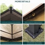 Durable aluminum frame of the hardtop gazebo ensures stability.