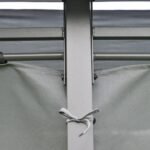 Installation with stakes and included accessories ensures stability for the Gazebo Canopy on patios and lawns.