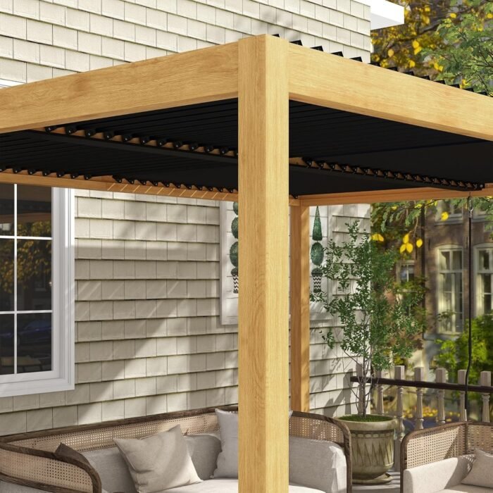 The Hardtop Gazebo with an innovative drainage system that prevents water buildup on the roof during rain.