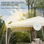 Gazebo demonstrating the compact size when folded and the convenient carrying bag for easy transport and storage.