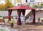 10x10 Gazebo interior view demonstrating the ample space to fit patio furniture or cover a hot tub.